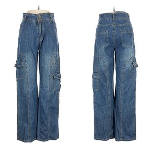 Gilipur High Waist Cargo Jeans Pants Womens M Casual Utility Lightweight